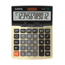 Top Selling 12 Digits Solar Power Desktop Calculator Aluminium Plate Big Keys Design Convenient Office Calculator
